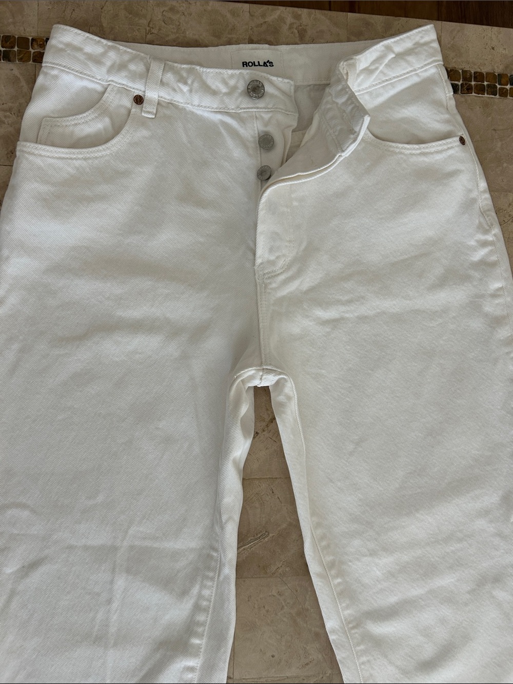 Rolla’s Classic Straight High Rise Jeans Vintage White 100% Cotton Women’s Sz 28